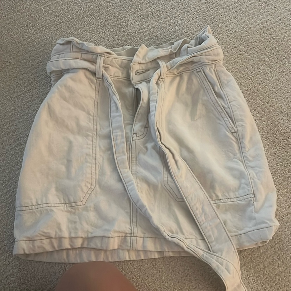 White denim free people skirt